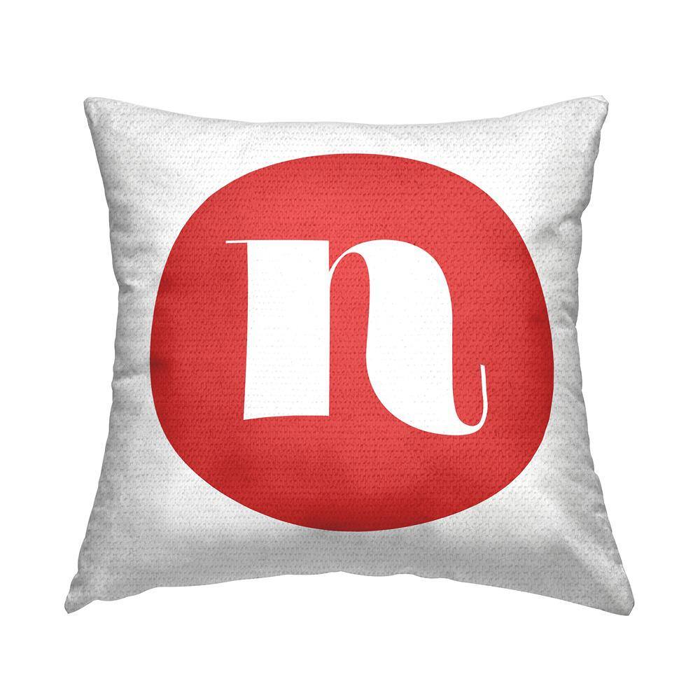 Red Initial N Square Outdoor Throw Pillow price history on PriceWatchPro