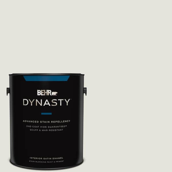 BEHR DYNASTY 1 gal. Ultra Pure White Satin Enamel Interior Stain-Blocking Paint and Primer