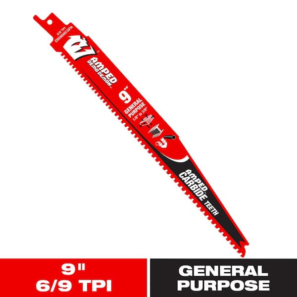 DIABLO 9 in. 6/9 TPI AMPED Demo Demon Carbide Teeth Reciprocating Saw Blade for General Purpose Cuts