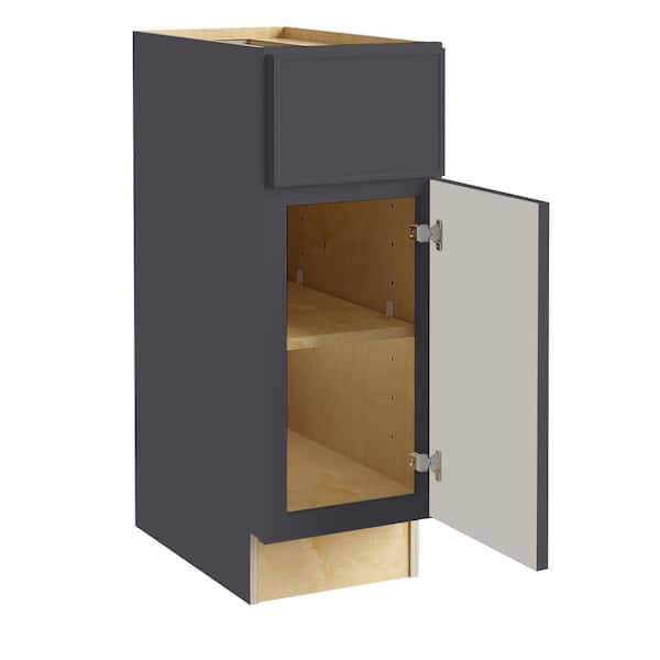 Home Decorators Collection Franklin 15 in. W x 21 in. D x 34.5 in. H Assembled Plywood Base Bath Cabinet in Valiant Onyx with Soft Close RH