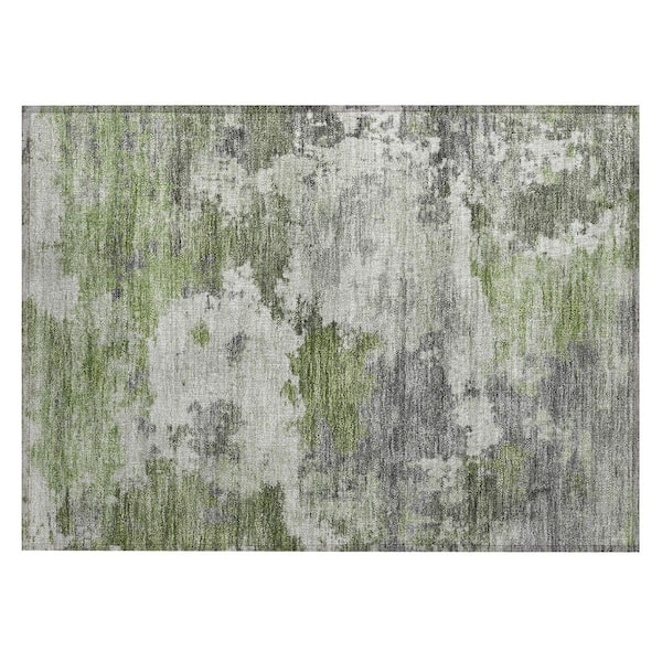 Chantille Machine Washable Indoor/Outdoor Abstract ACN2144 Olive 1 ft. 8 in. x 2 ft. 6 in. Accent Rug