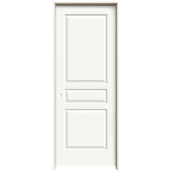 JELD-WEN 24 in. x 80 in. Avalon White Painted Right-Hand Textured Hollow Core Molded Composite Single Prehung Interior Door