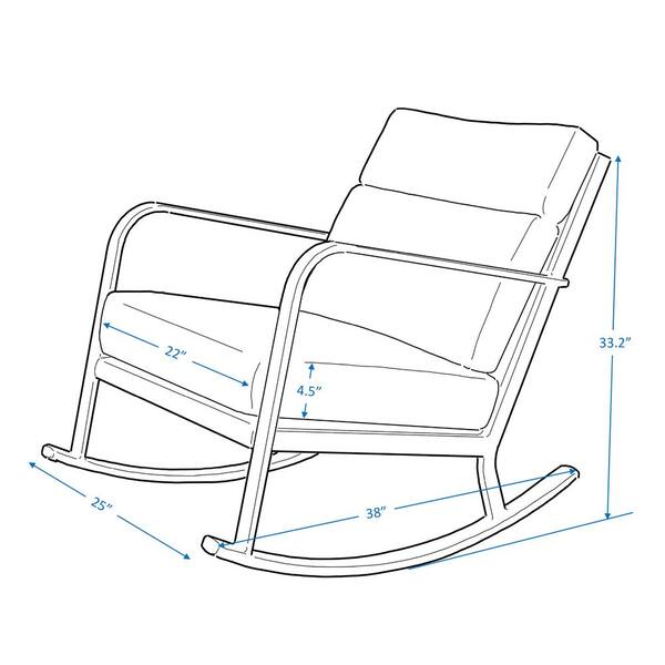 leisure made talbot aluminum outdoor rocking chair with tan cushions