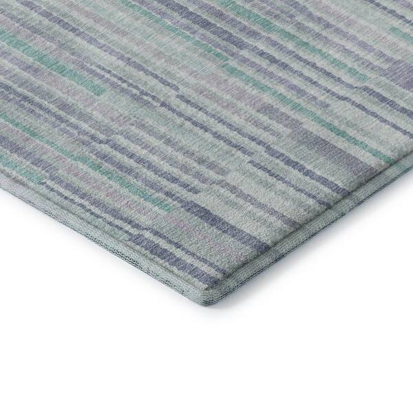 Mayfield Premium Machine Washable Abstract AMF2102 Mint 2 ft. x 7 ft. Runner Rug