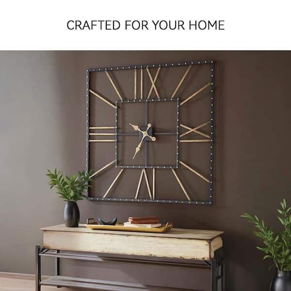 Signature DESIGN BY ASHLEY Thames Black/Gold Analog Metal Wall