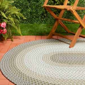 Pioneer Frosty Multi 3 ft. x 5 ft. Oval Indoor/Outdoor Braided Area Rug