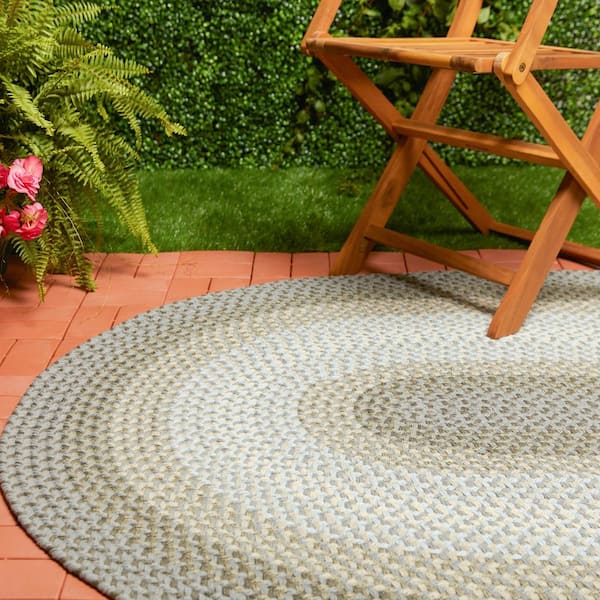 Pioneer Frosty Multi 5 ft. x 8 ft. Oval Indoor/Outdoor Braided Area Rug