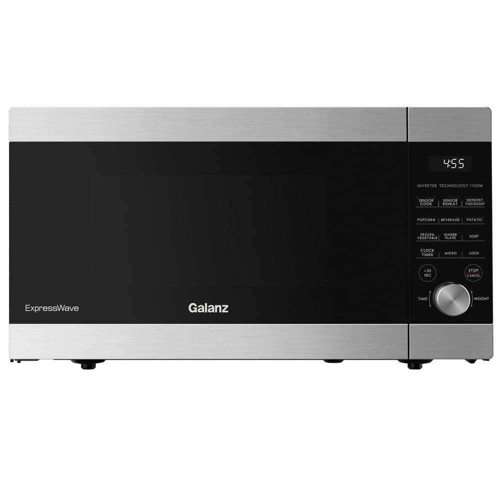 Galanz 1.6 cu. ft. Countertop Microwave ExpressWave in Stainless Steel with Sensor Cooking Technology, Silver