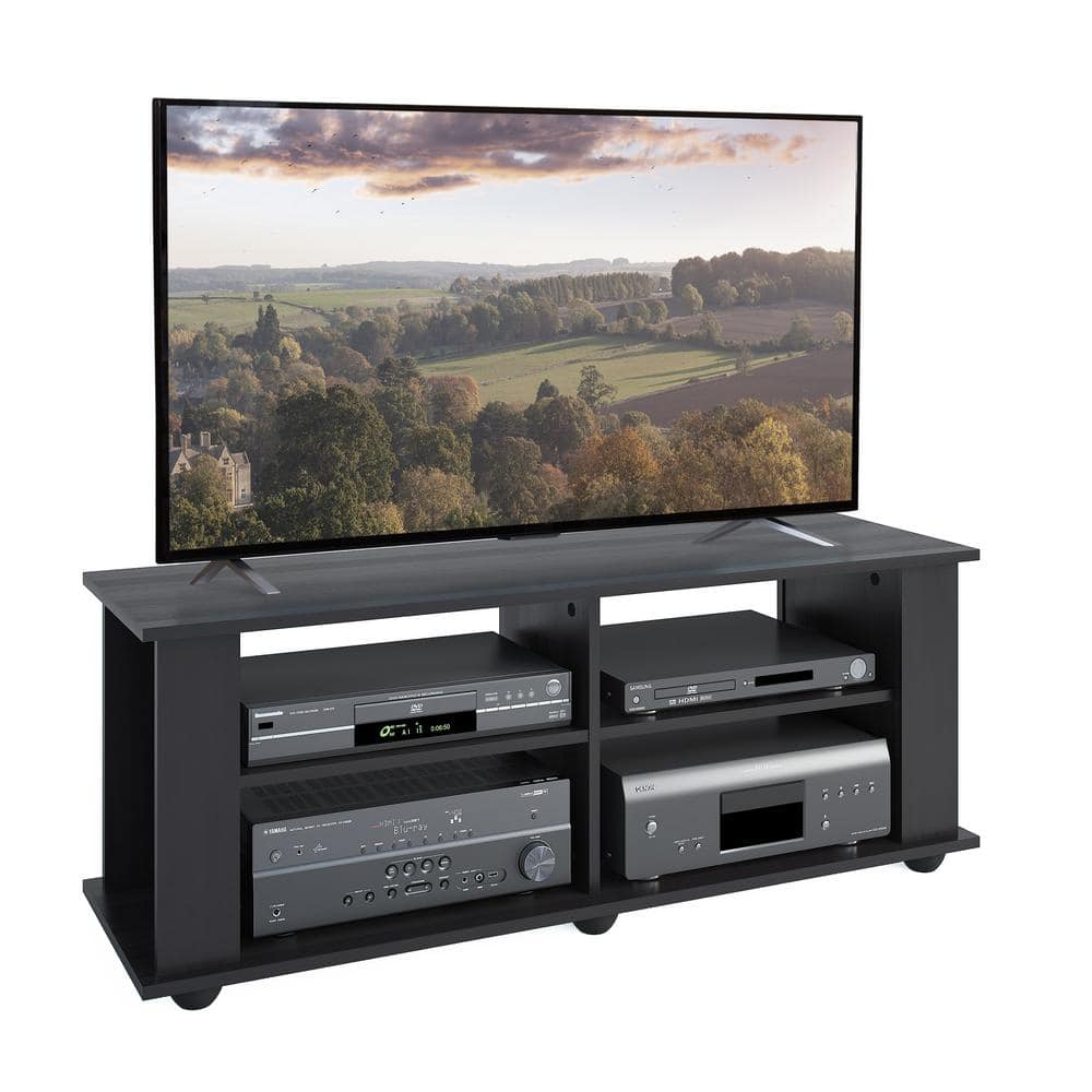 Ravenwood Black 51" MDF TV Stand with Open Shelving