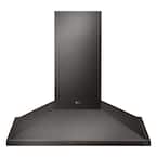 30 in. Smart Wall Mount Range Hood with LED Lighting in Black Stainless Steel
