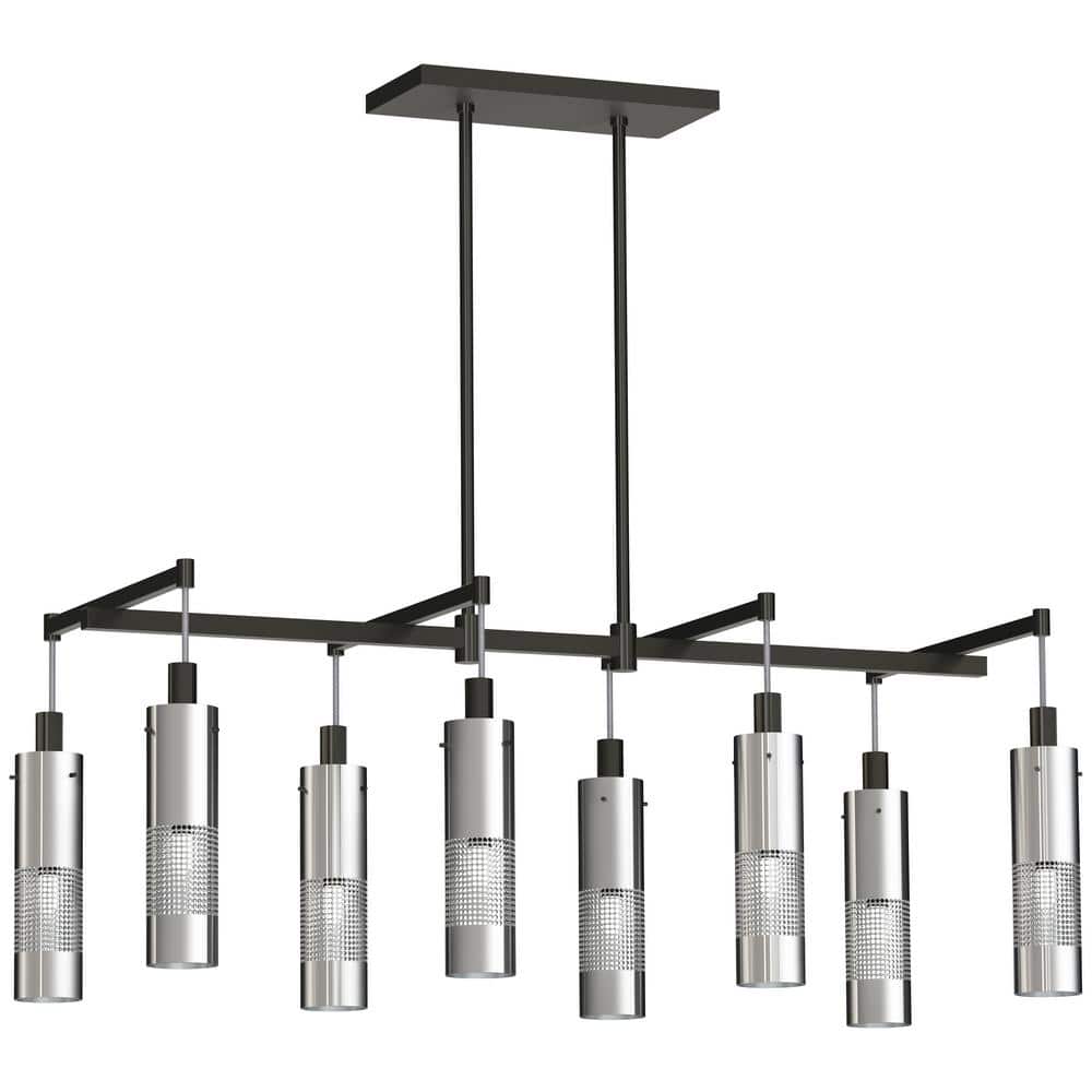 Grid 3 8-Light Black and Brushed Nickel Island Chandelier Grid with Steel Shades price history on PriceWatchPro