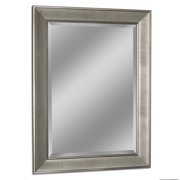 Deco Mirror 37 in. W x 47 in. H Pave Wall Mirror in Brush Nickel