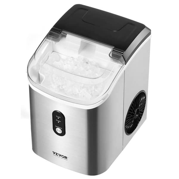 VEVOR Nugget Ice Maker, 11.22 in. Width, 33 lbs. /24-H Pebble Ice Maker with Self Cleaning Chewable Ice Maker Sliver