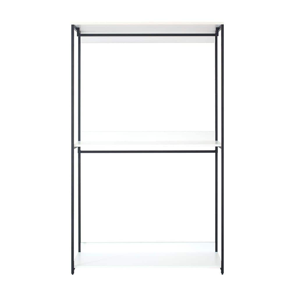 Klair Living Fiona 47 in. W White Freestanding Wood Closet System Tower ...