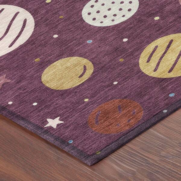 Chantille Machine Washable Indoor/Outdoor Abstract ACN2619 Eggplant 2 ft. x 3 ft. Accent Rug
