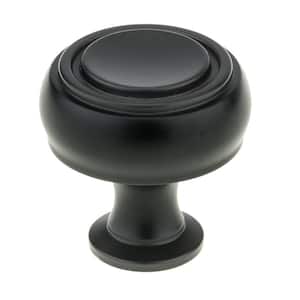 Edgemont Collection 1-5/16 in. (33 mm) Modern Matte Black Round Cabinet Knob