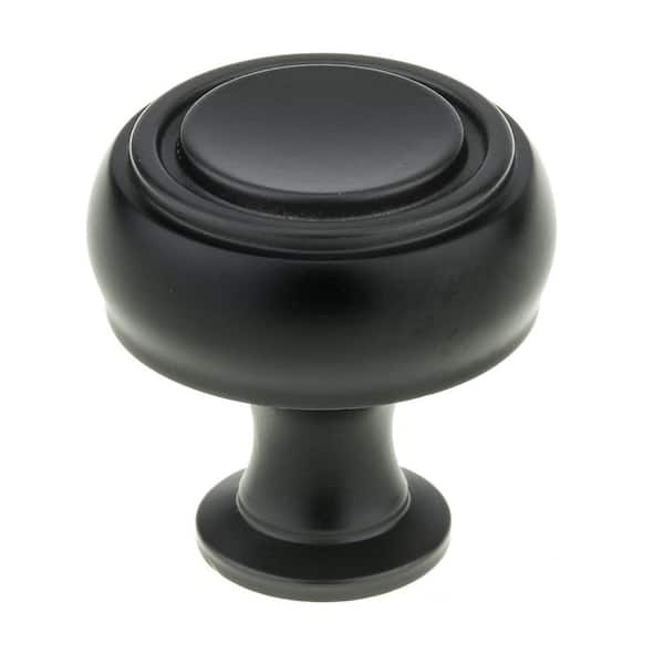 Richelieu Hardware Edgemont Collection 1-5/16 in. (33 mm) Modern Matte Black Round Cabinet Knob