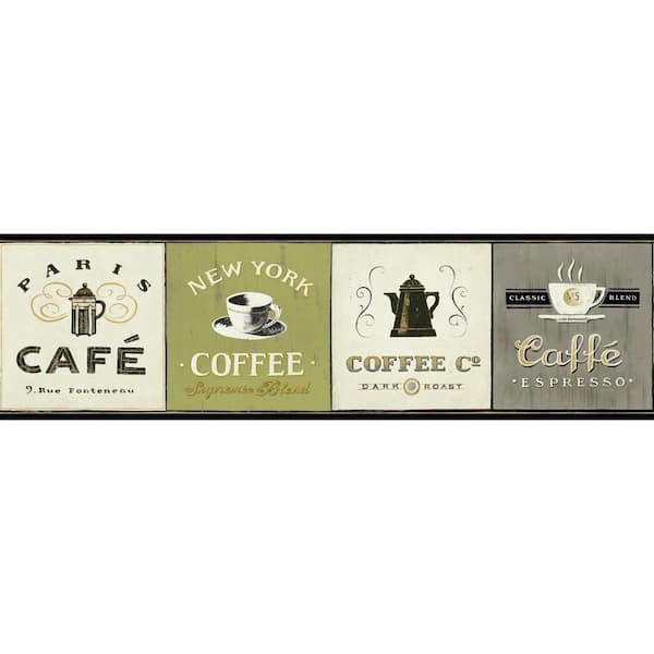 York Wallcoverings American Classics Coffee Signs Wallpaper Border