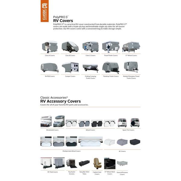Classic Accessories PolyPro III 492 in. x 105 in. x 126 in. Class A RV Cover