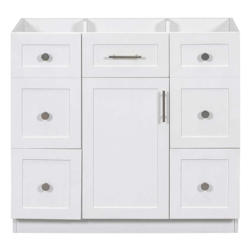 36 in. W x 18 in. D x 33 in. H Bath Vanity Cabinet without Top in White wit