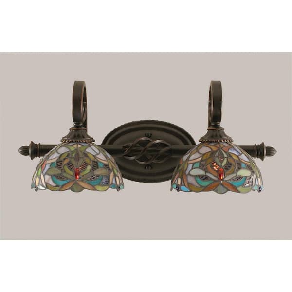 Unbranded Bridgewater 20.75 in. 2-Light Dark Granite Vanity Light