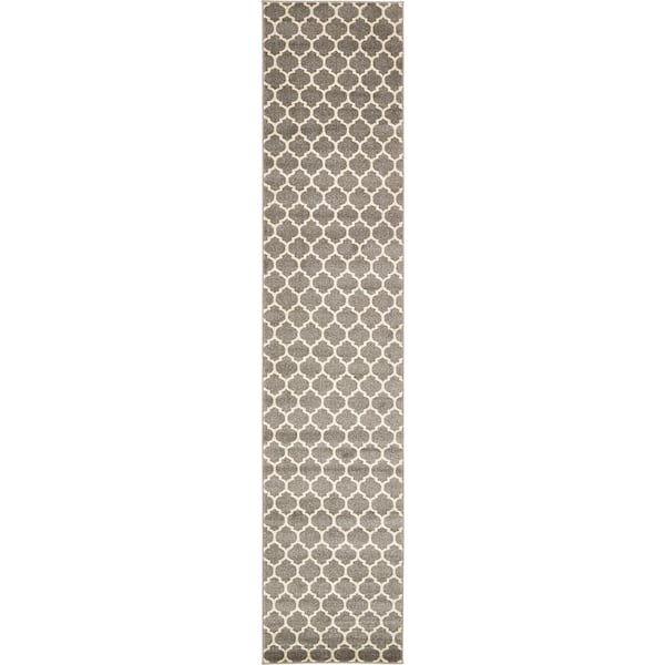 Unique Loom Trellis Philadelphia Gray/Beige 2' 7 x 13' 0 Runner Rug