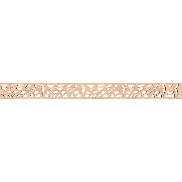 Ekena Millwork Manton Fretwork 0.375 in. D x 46.375 in. W x 4 in. L Red Oak Wood Panel Moulding