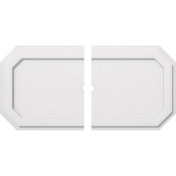 Ekena Millwork 32 in. W x 16 in. H x 1 in. ID x 1 in. P Emerald Architectural Grade PVC Contemporary Ceiling Medallion (2-Piece)