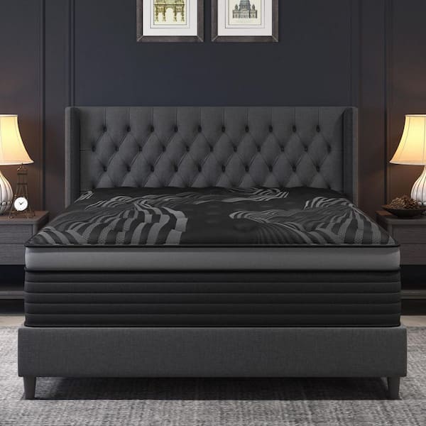 King Size Medium Firm 14 in. Memory Foam Hybrid Mattress with Euro Top, Motion Isolation and Bed-in-a-Box Mattress