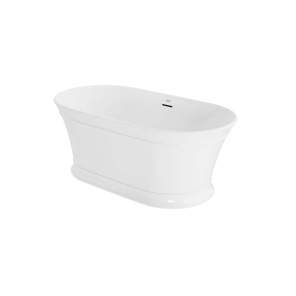 Lyndsay 59" White Freestanding Acrylic Soaking Bathtub