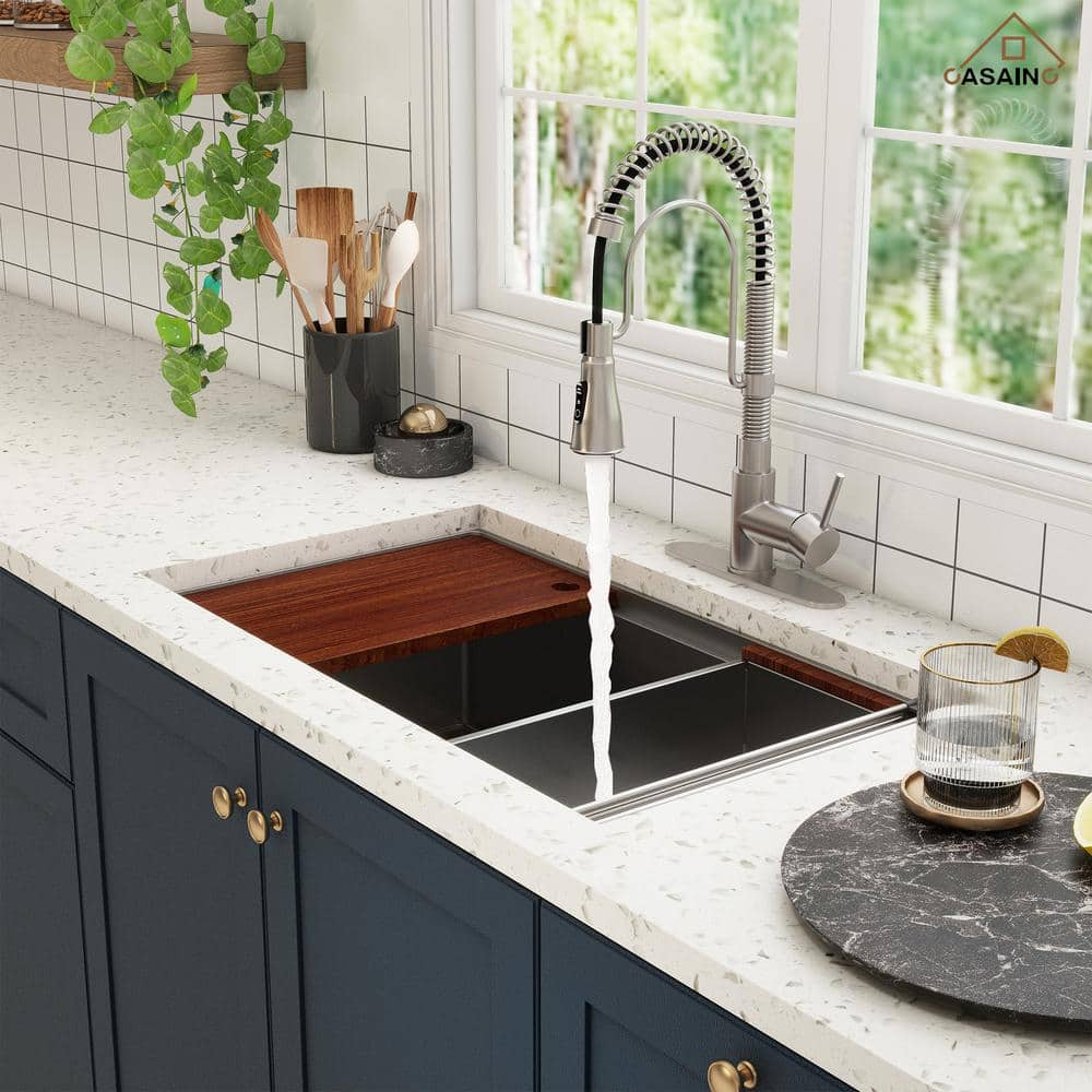 32'' Stainless Steel Undermount Kitchen Sink with Faucet and Accessories