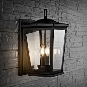Morla 2-Light Black Outdoor Wall Lantern Sconce