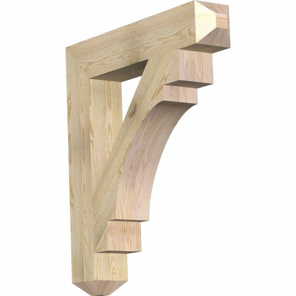 Ekena Millwork 6 in. x 38 in. x 34 in. Douglas Fir Merced Craftsman Rough Sawn Bracket