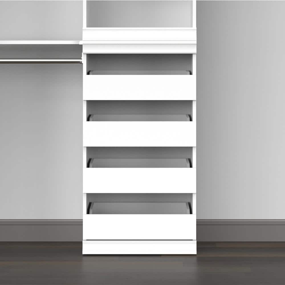 White Stackable Wood and Metal Shoe Shelf Unit