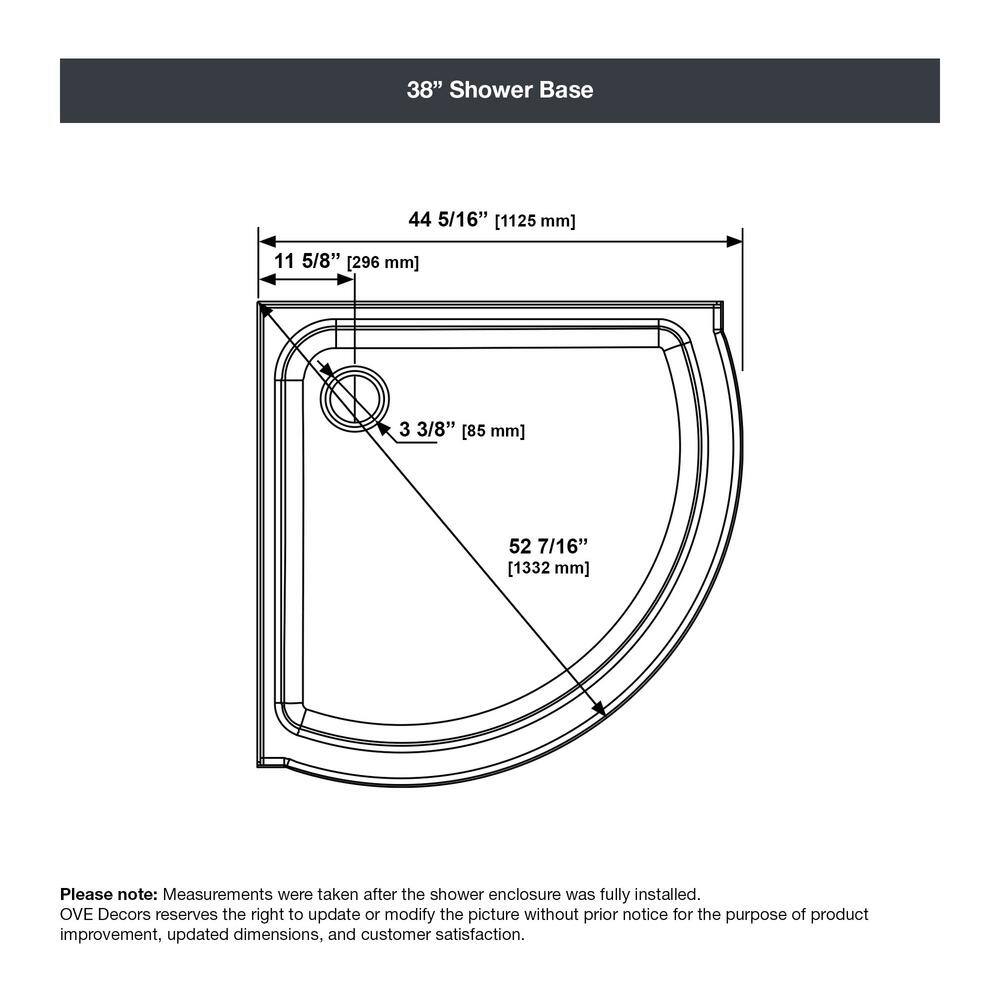 Breeze 38" Clear Glass Chrome Corner Shower Kit