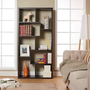 Dore 71 in. Walnut Contemporary Display Cabinet