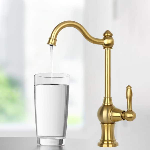 1-Handle Brushed Gold Drinking Fountain Water Faucet