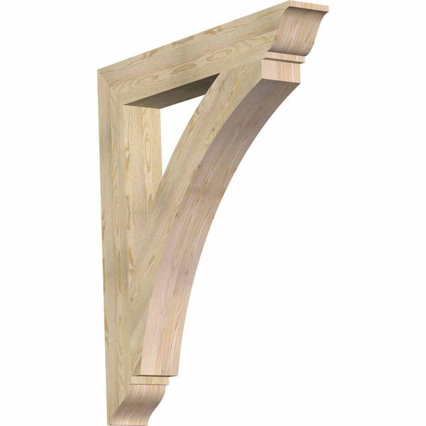 Ekena Millwork 6 in. x 48 in. x 42 in. Douglas Fir Thorton Traditional Rough Sawn Bracket