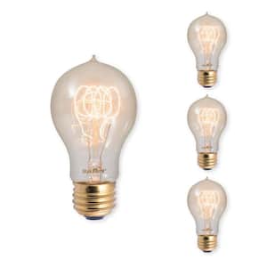 40-Watt A19 Amber Light 2200K Medium Base (E26)Dimmable Antique Nostalgic Loop Incandescent Light Bulb(4-pack)