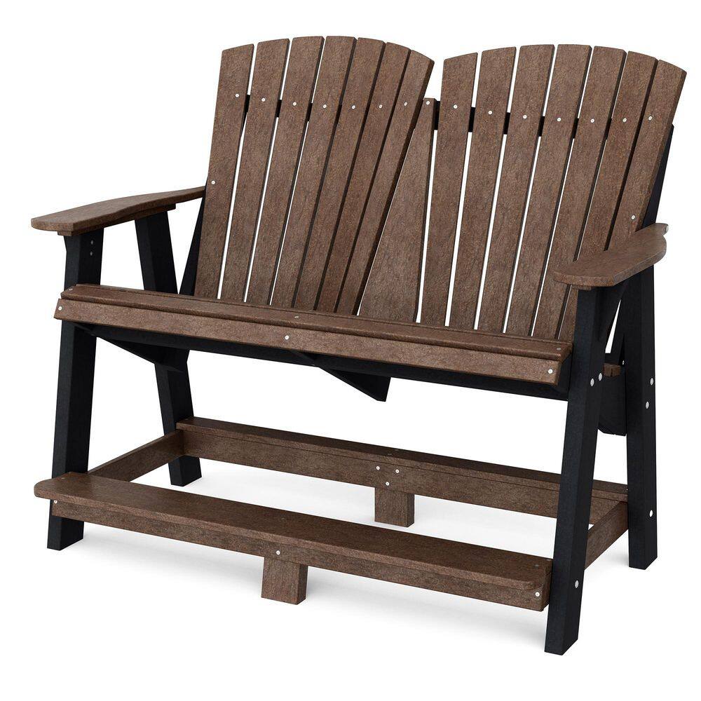 Heritage Tudor Brown and Black Plastic Outdoor Double Adirondack price history on PriceWatchPro