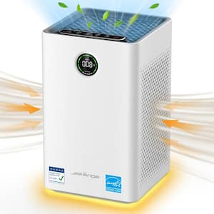 1190 sq. ft. HEPA 13-Personal Console Air Purifier in Whites, Activated Carbon, 99.97% Cleaner, 153 CFM for Bedroom