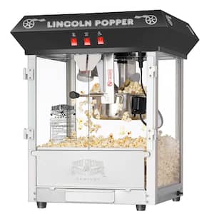 Black Lincoln Countertop Popcorn Machine- Popper Makes 3 Gallons- 8-Ounce Kettle, Old Maids Drawer, Warming Tray & Scoop