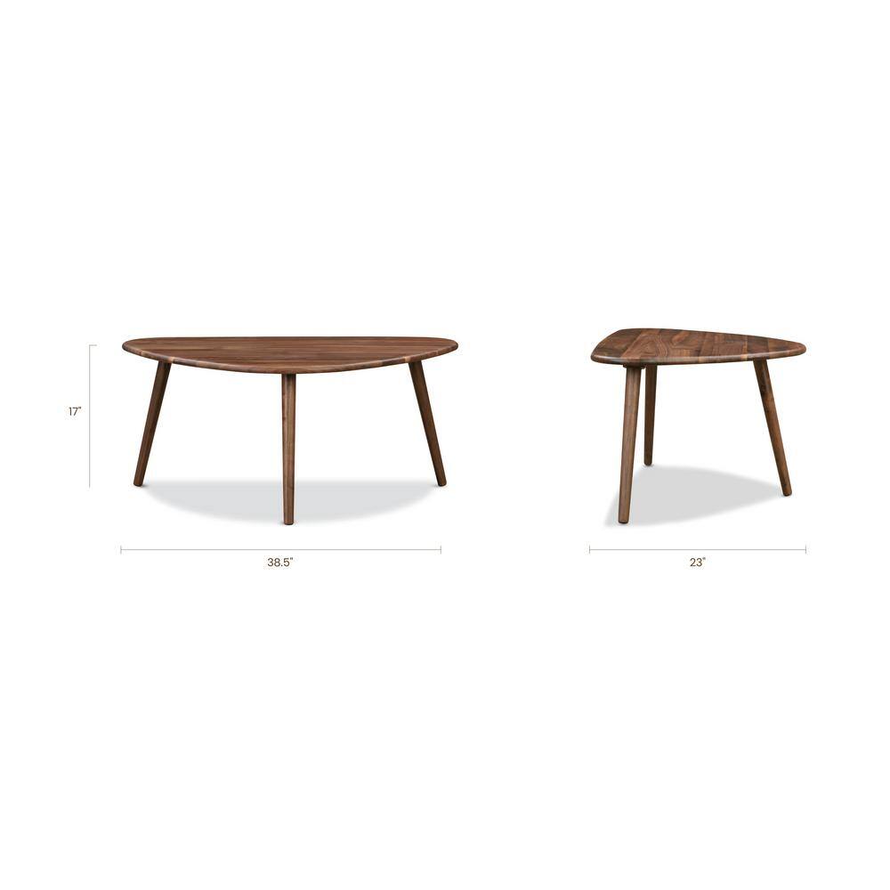 Mid-Century Modern Oval Walnut Wood Coffee Table, 38.5"