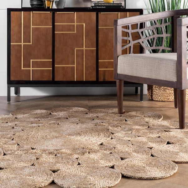 Jute Carpet – Braided Area Rugs – Circular Rug with Contemporary