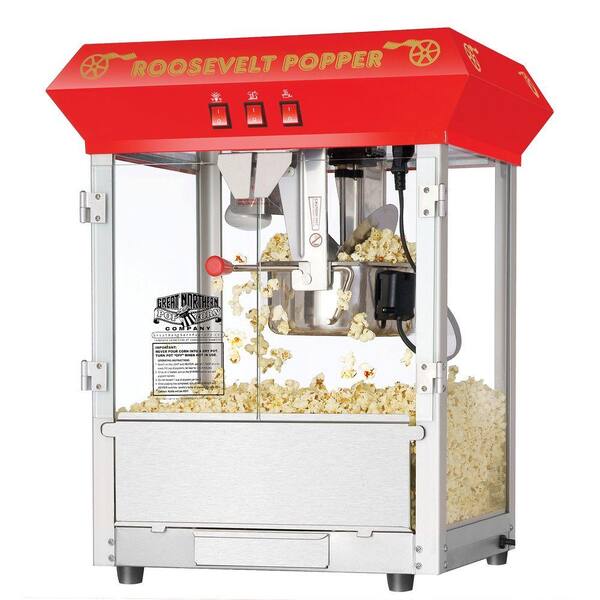 Great Northern Roosevelt 8 oz. Antique Red Countertop Popcorn Machine