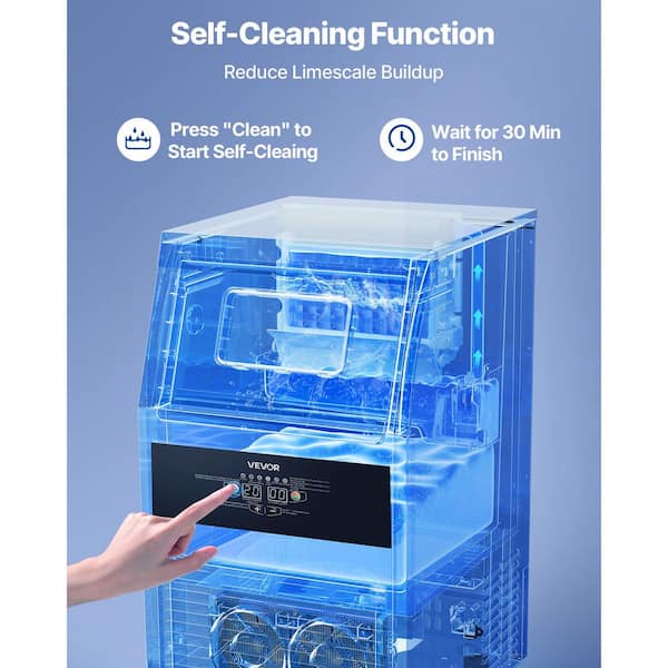 160 lbs. /24H Commercial Ice Maker 15.94 in. W Full Ice Cubes in 10 Minutes with 30 lbs. Storage Freestanding Silver