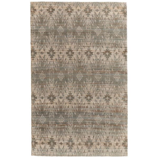 5 X 8 Tan, Gray Geometric Area Rug