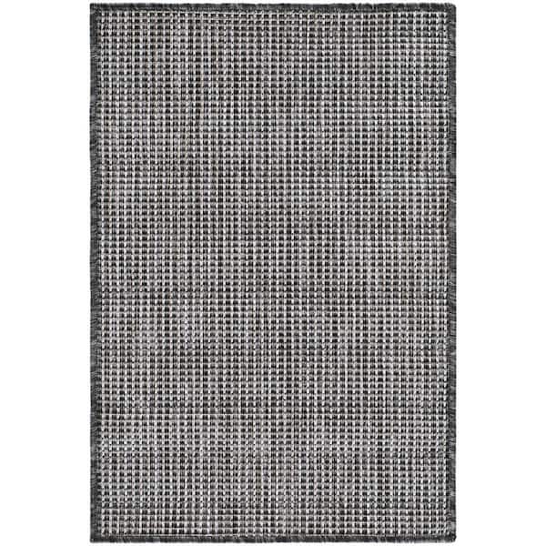 Galey Alix Barberry 2 ft. 7 in x 7 ft. 3 in. Indoor/Outdoor Area Rug, Black