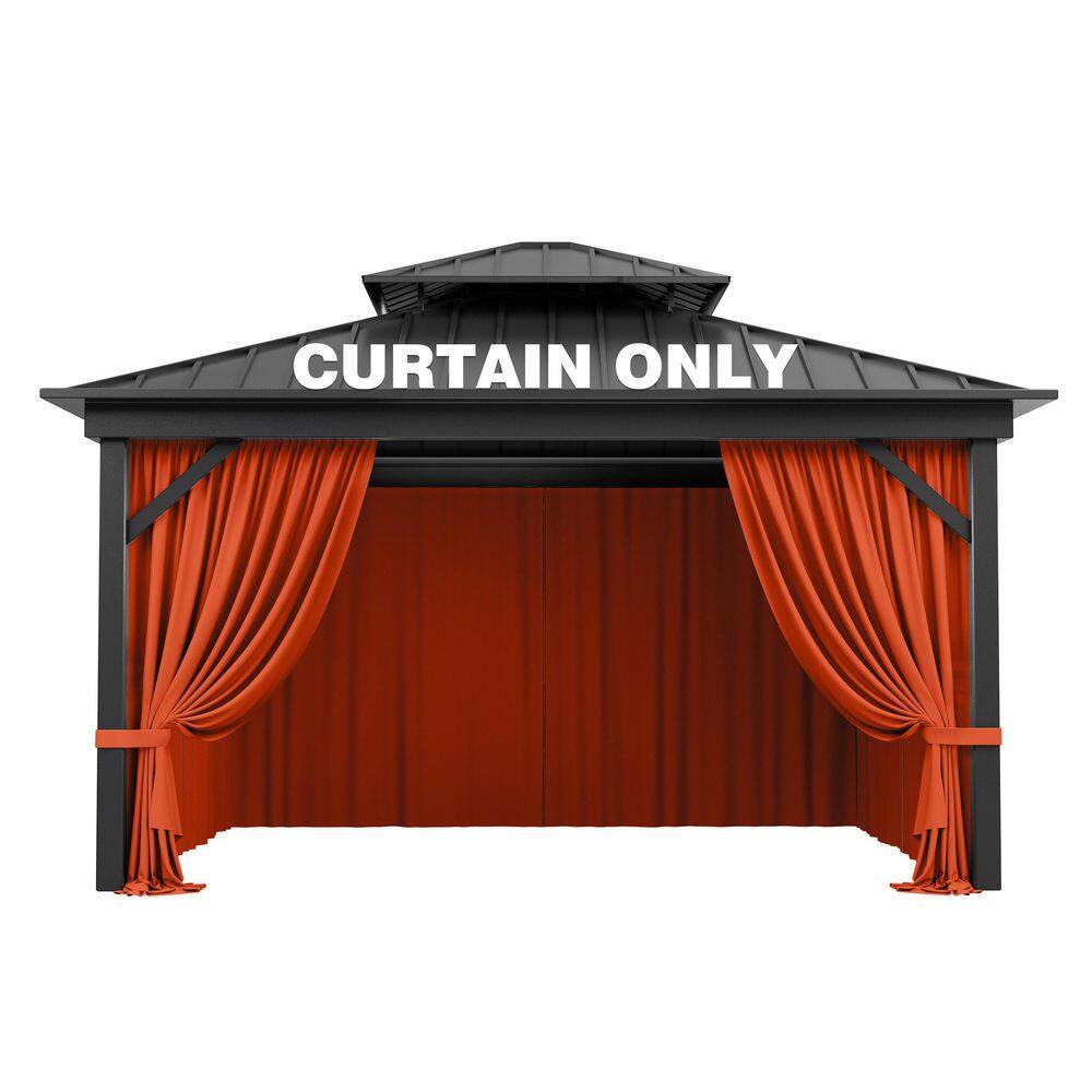 10 ft. x 12 ft. Universal Outdoor Privacy Curtains, Gazebo Curtain Replacement with Zipper Orange (4-Side Curtain Only) price history on PriceWatchPro
