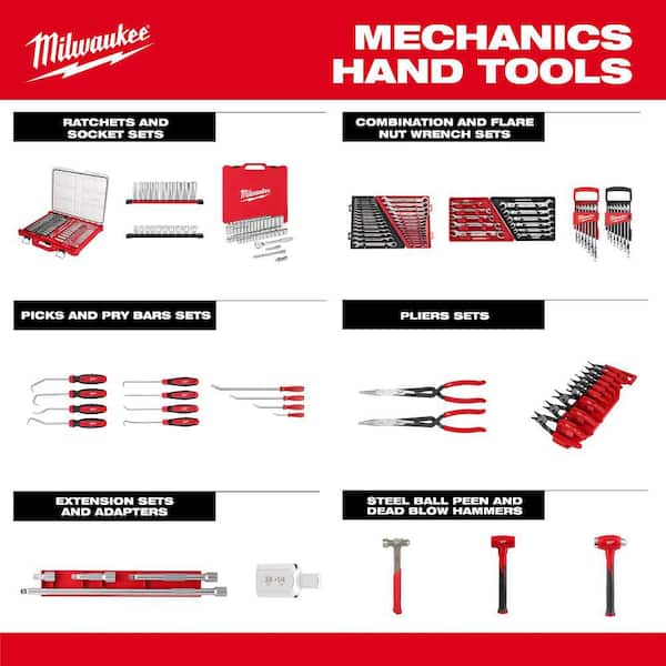 Milwaukee - 1/2 in. Drive SAE/Metric Ratchet and Socket Mechanics Tool Set (47-Piece)